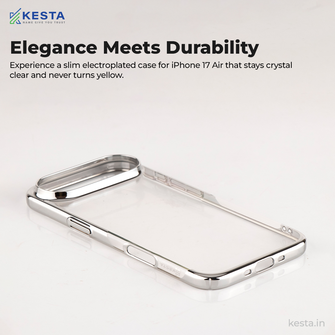 iPhone 17 Air Cover – Transparent Silver | Slim, Shockproof & Anti-Yellowing