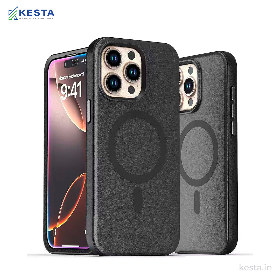 iPhone 15 Pro Max Cover - MagArmour Black Hybrid Case (Grip + Gloss – Textured for Control, Smooth Style)