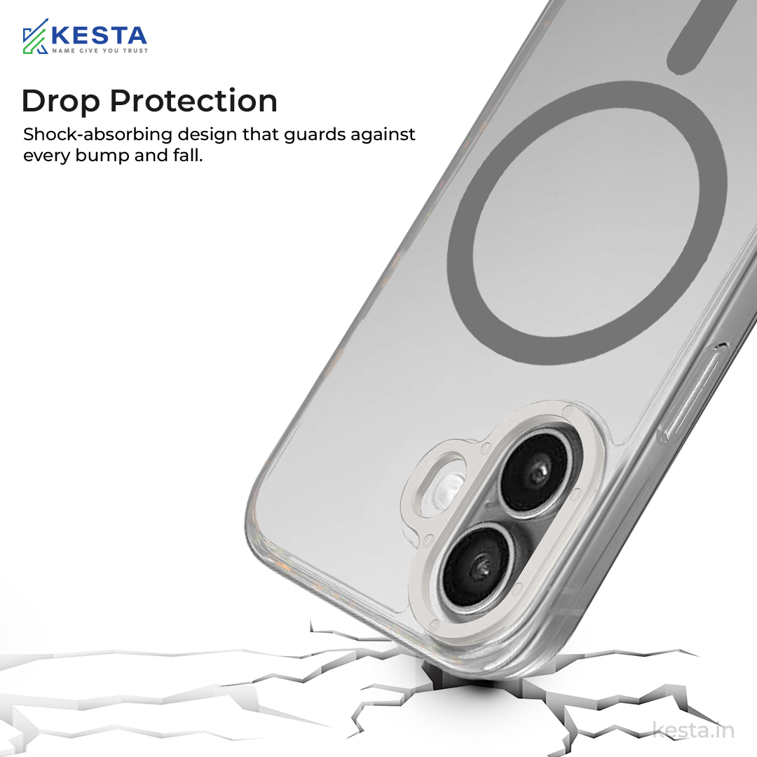 iPhone 16 Cover - Crystal Armour Grey Transparent Case (Scratch & Smudge Resistant & Wireless Charging Ready)