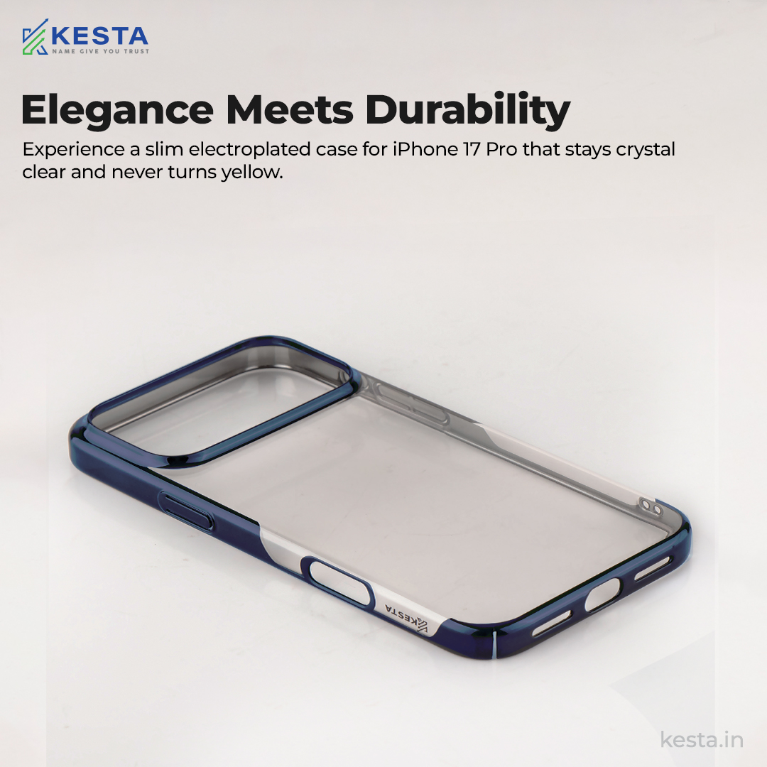 iPhone 17 Pro Cover – Transparent Blue | Slim, Shockproof & Anti-Yellowing