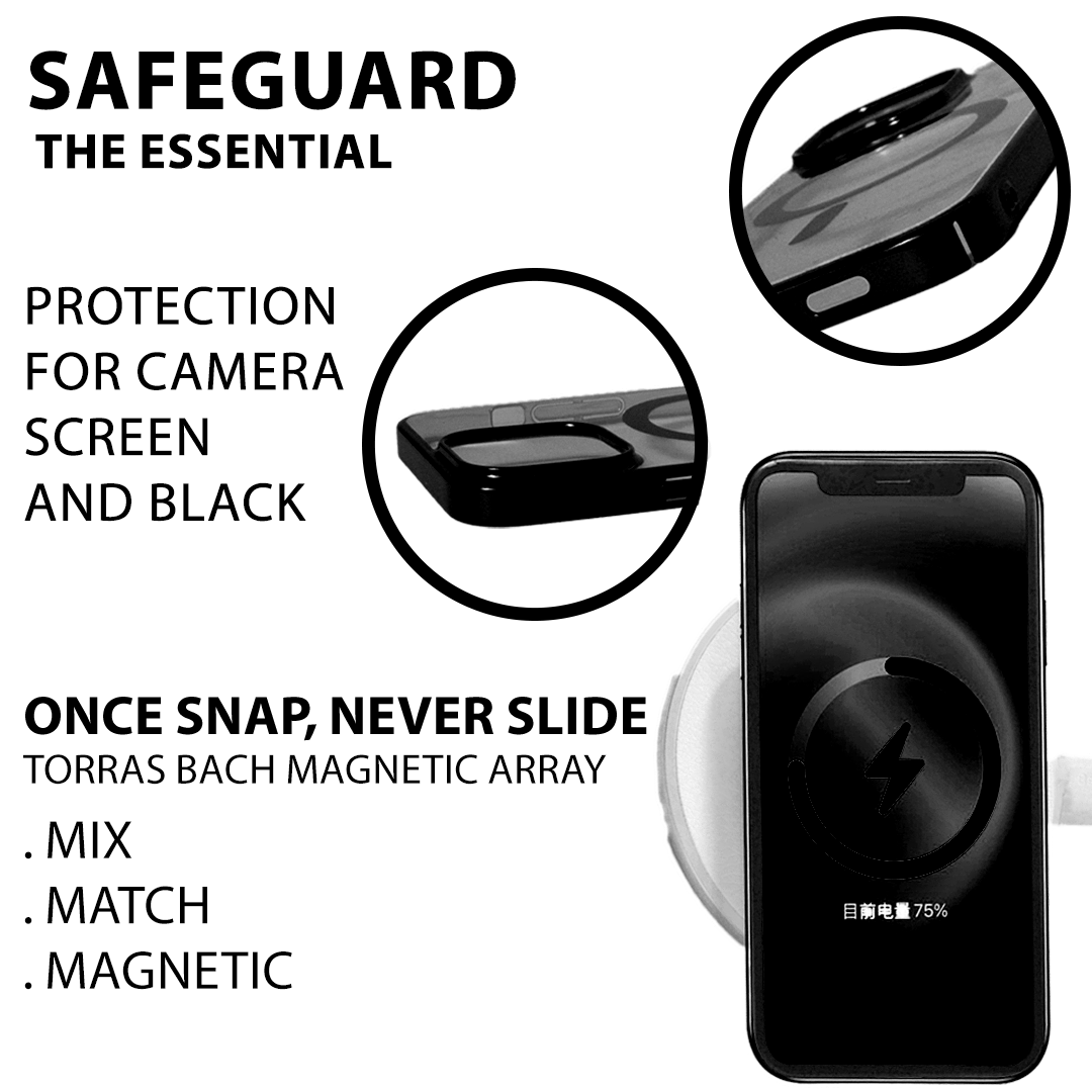 iPhone 14 Plus Cover - Noble Magsafe Black Transparent Case (With Fast Magsafe Charging)