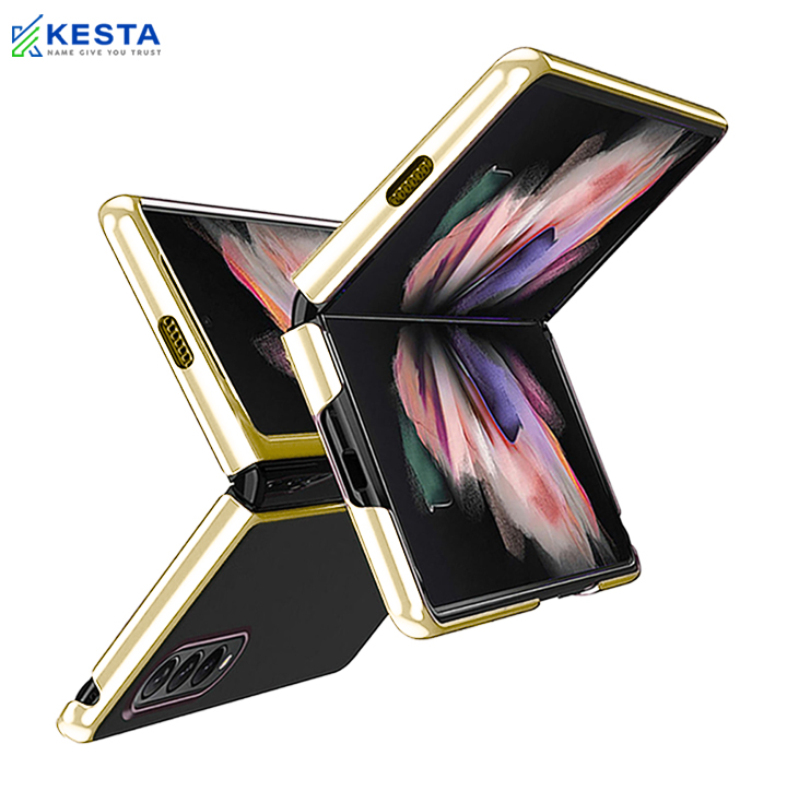 Samsung Z Fold 5 Cover - Noble Beige Transparent Case (Powerfull Protection)