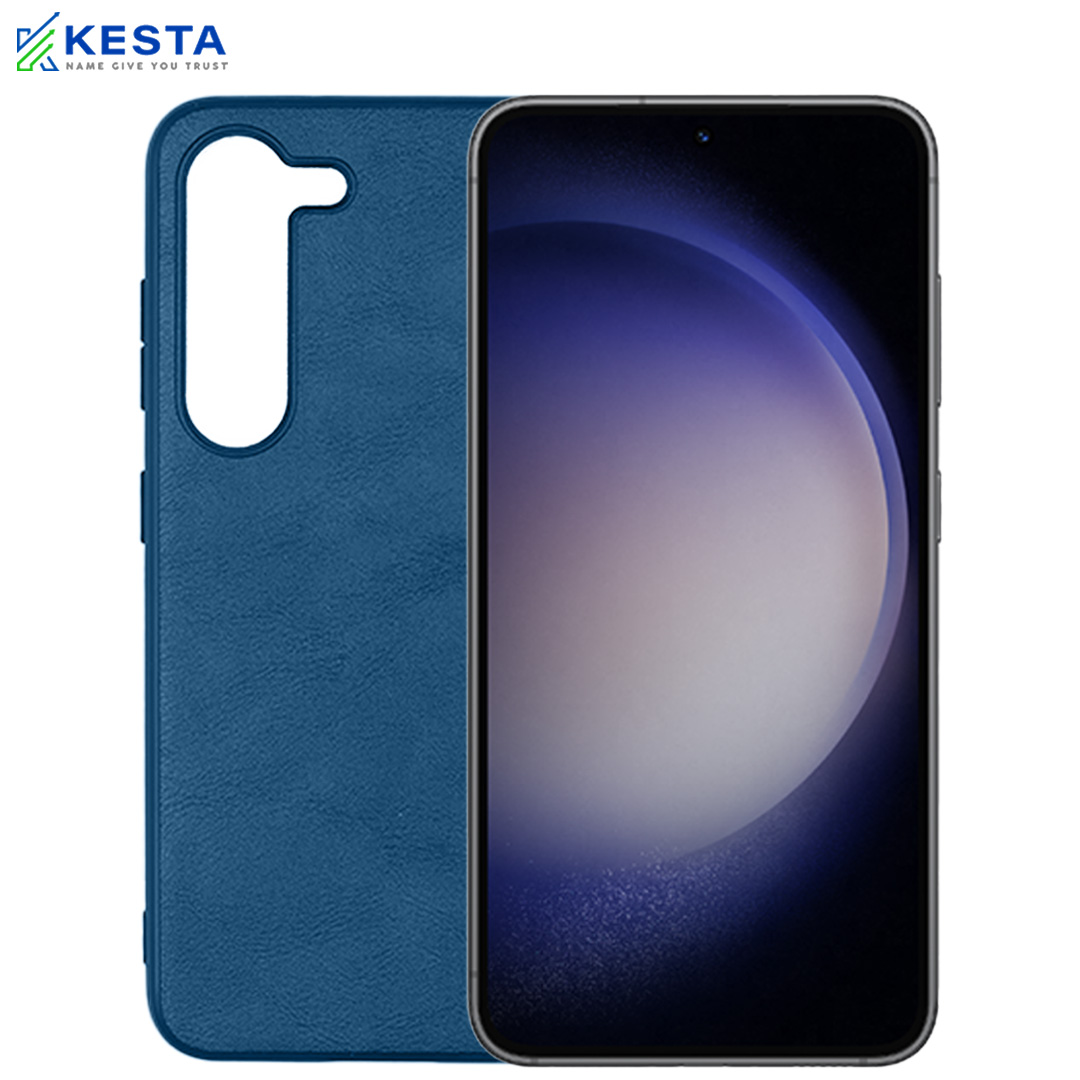 Samsung S23 Cover - Brave Blue Leather Case (Waterproof & Dustproof)