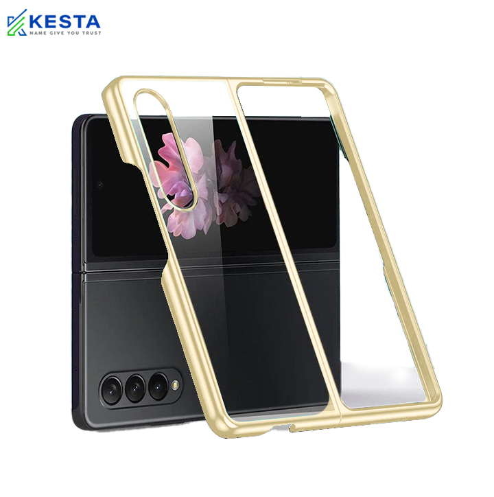 Samsung Z Fold 5 Cover - Noble Beige Transparent Case (Powerfull Protection)