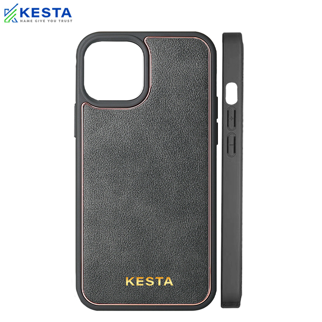 iPhone 12 Pro Max Cover - Chrome Grey Leather Case (Scratch Proof)