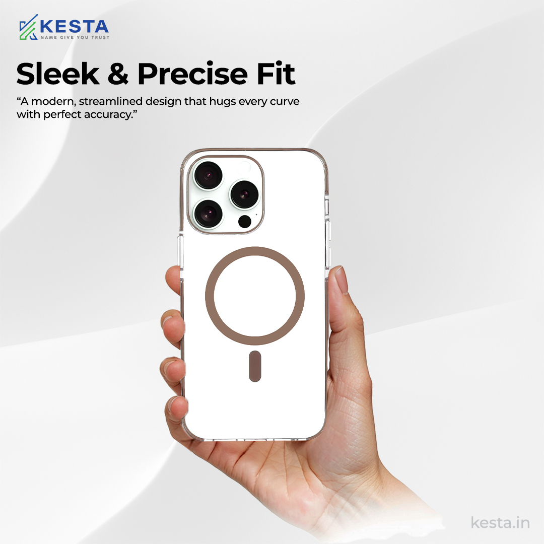 iPhone 16 Pro Cover - Ice Crystals Gold Transparent Case (Military-Grade Drop Protection & Magsafe)