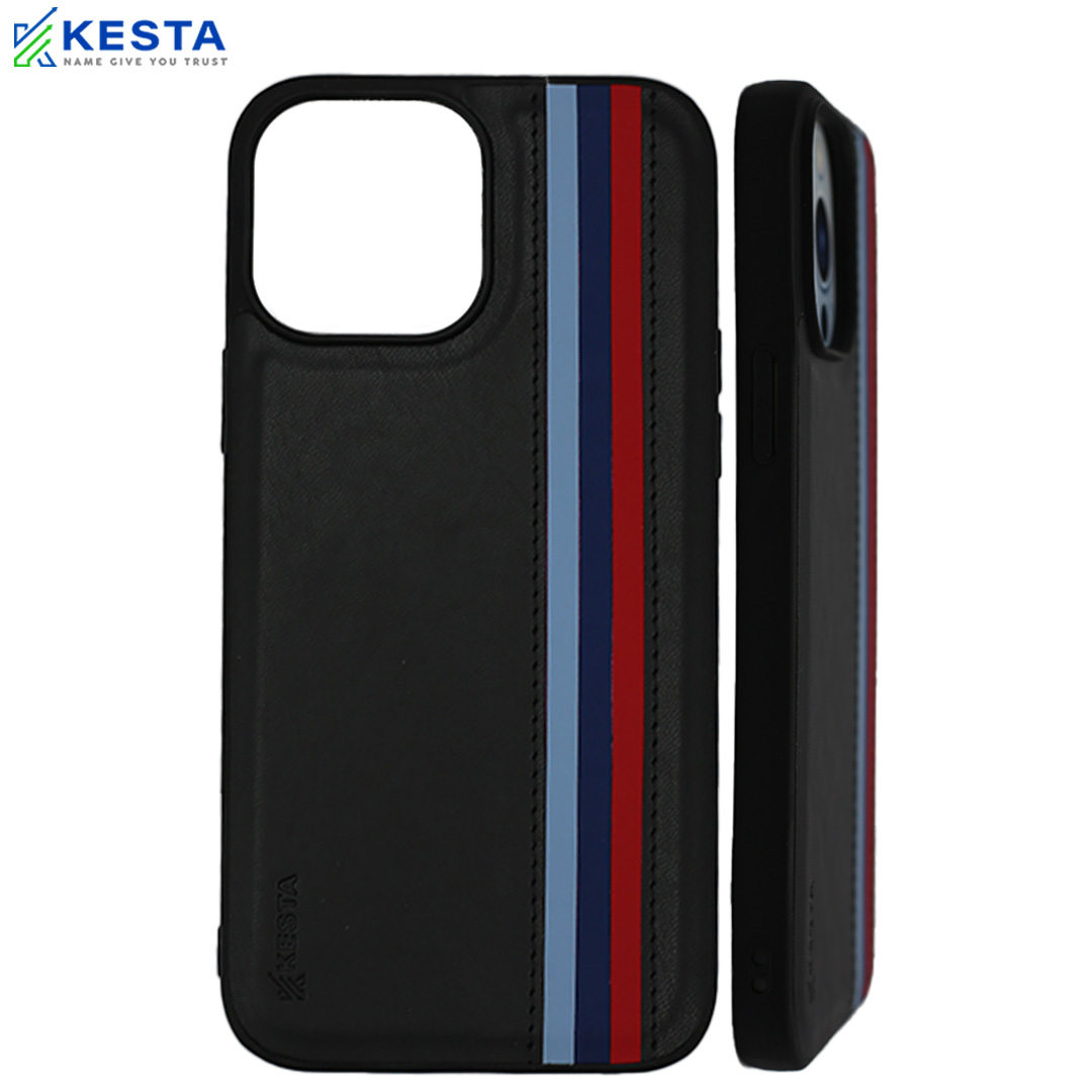 iPhone 14 Pro Cover - Phantom Black Leather Case (Shock Proof)