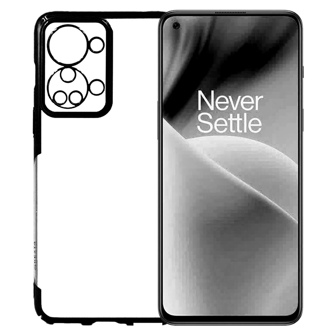 Oneplus Nord 2 T Cover - Noble Black Transparent Case (Anti Yellowing Protection)