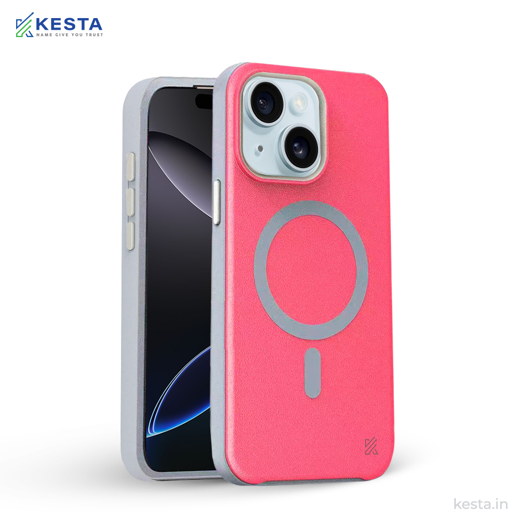 iPhone 15 Plus Cover - MagArmour Pink Hybrid Case (Grip + Gloss – Textured for Control, Smooth Style)