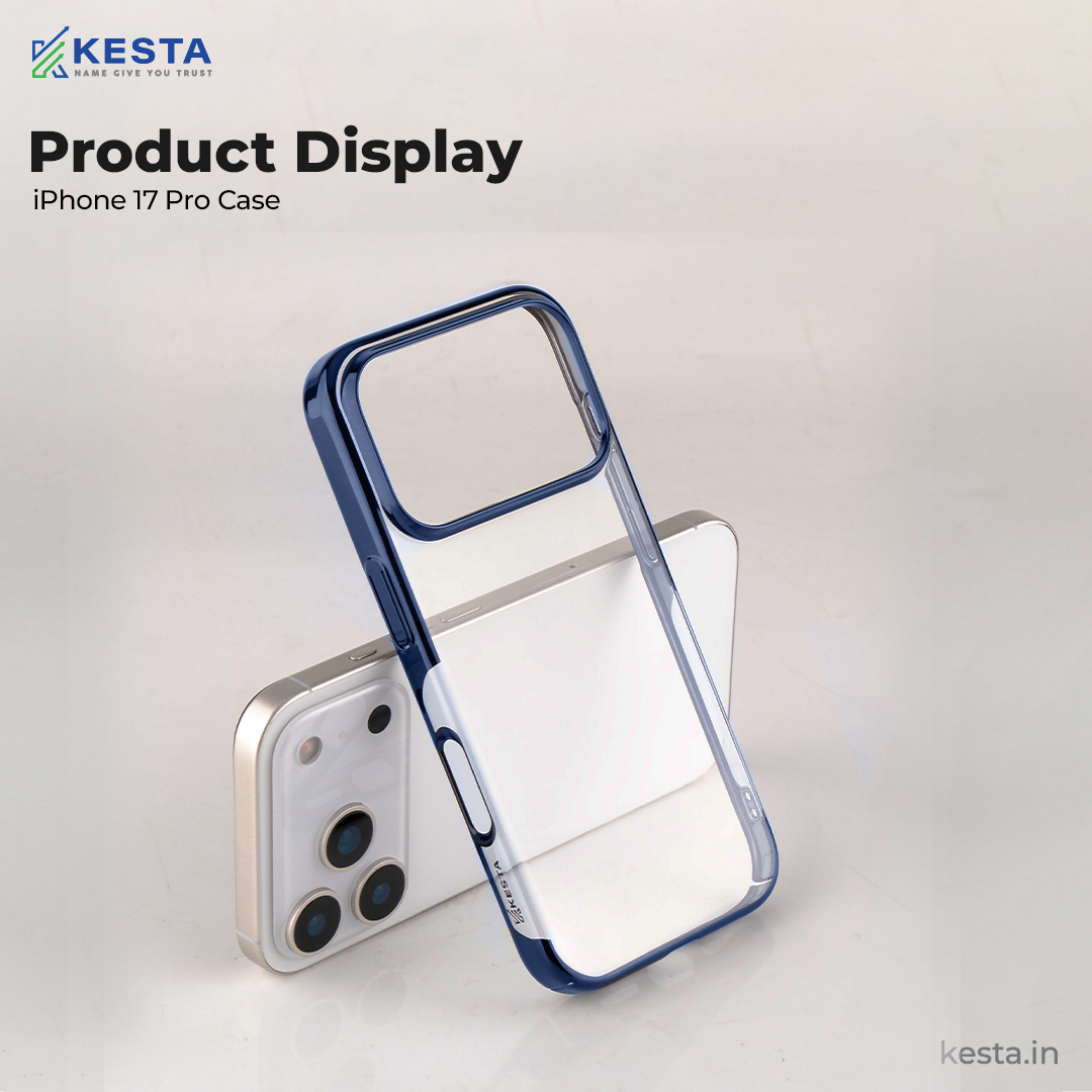 iPhone 17 Pro Cover – Transparent Blue | Slim, Shockproof & Anti-Yellowing