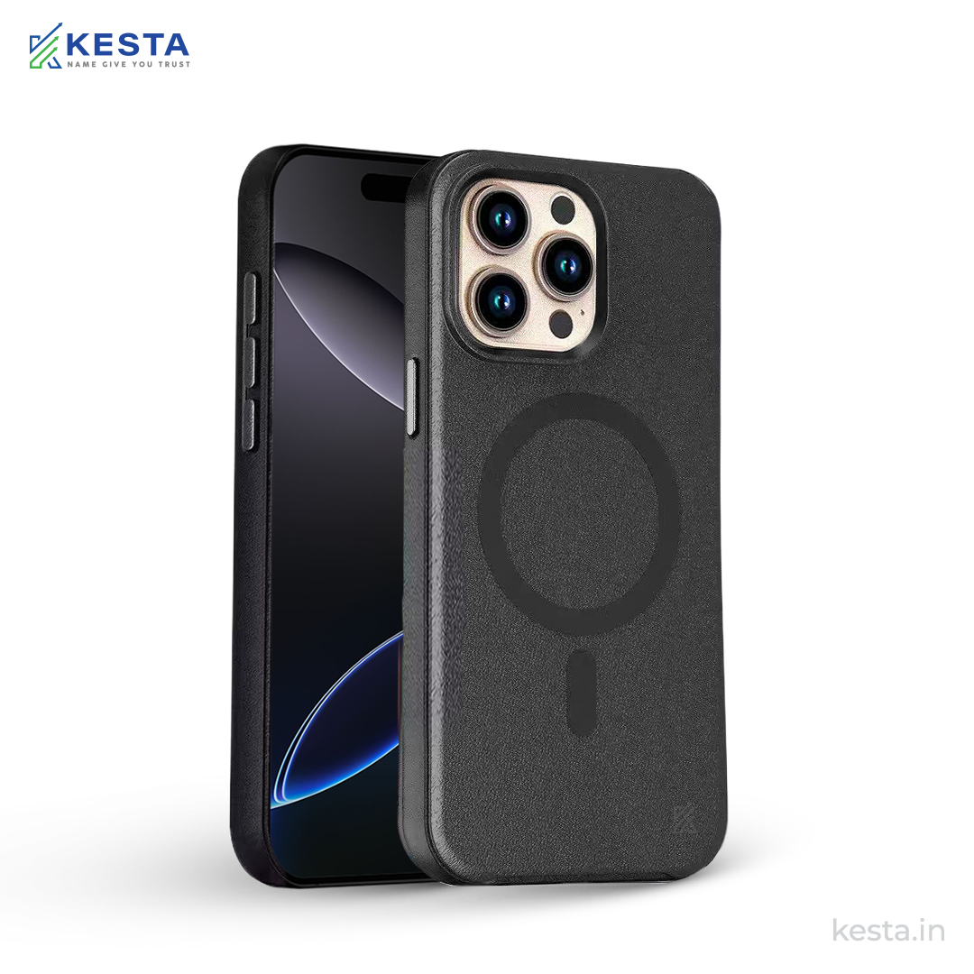 iPhone 15 Pro Max Cover - MagArmour Black Hybrid Case (Grip + Gloss – Textured for Control, Smooth Style)