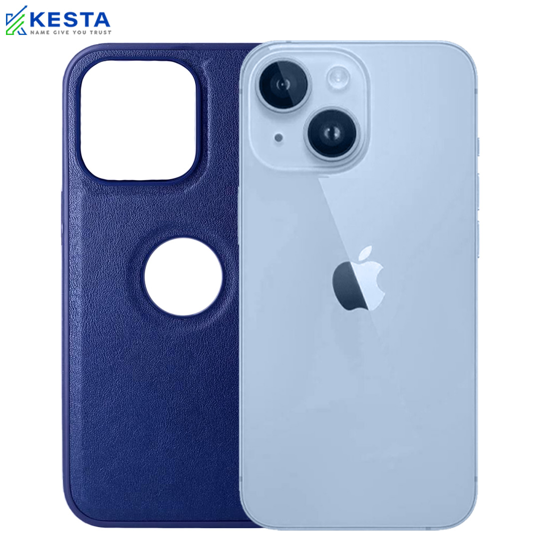 iPhone 13 Cover - Classic Blue Leather Case (Timeless Style)