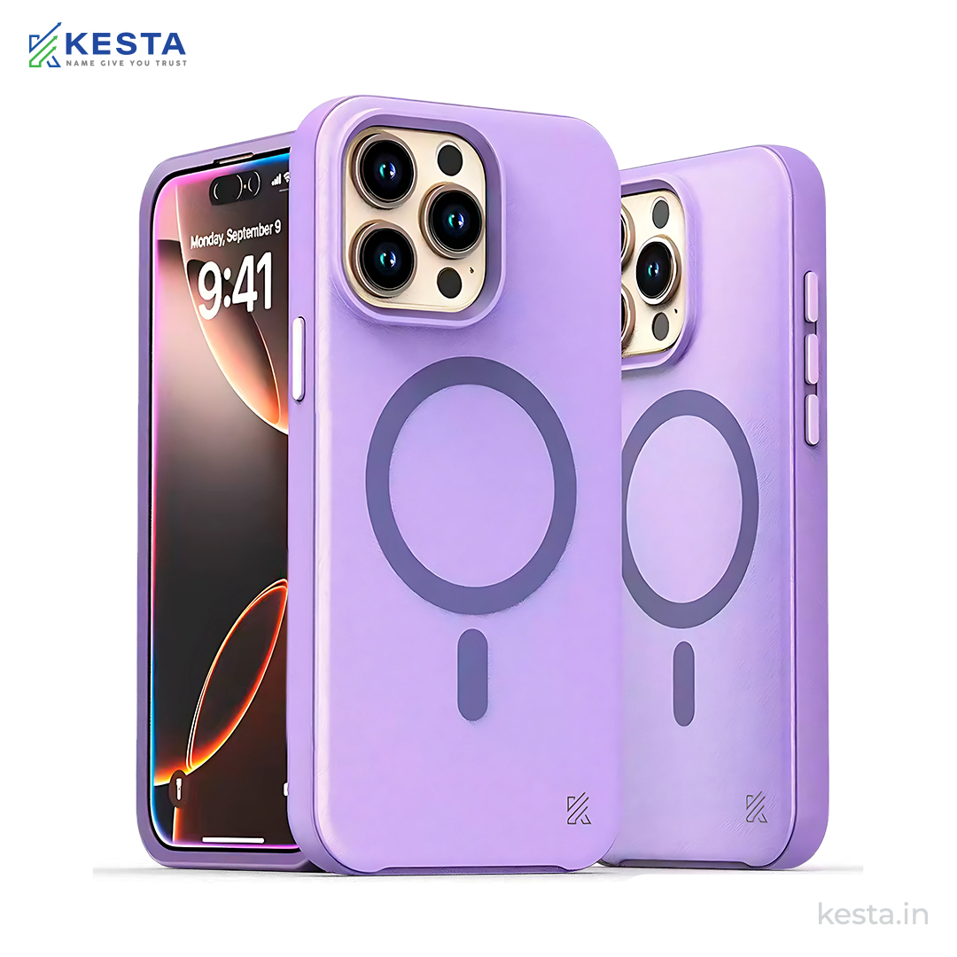 iPhone 15 Pro Max Cover - MagArmour Purple Hybrid Case (Grip + Gloss – Textured for Control, Smooth Style)