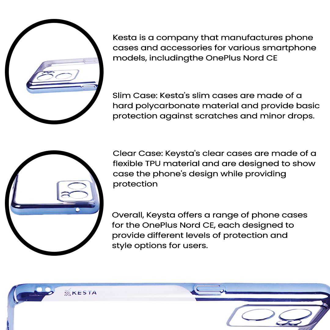 Oneplus Nord CE 2 Cover - Noble New Blue Transparent Case (Slim Clear Case)