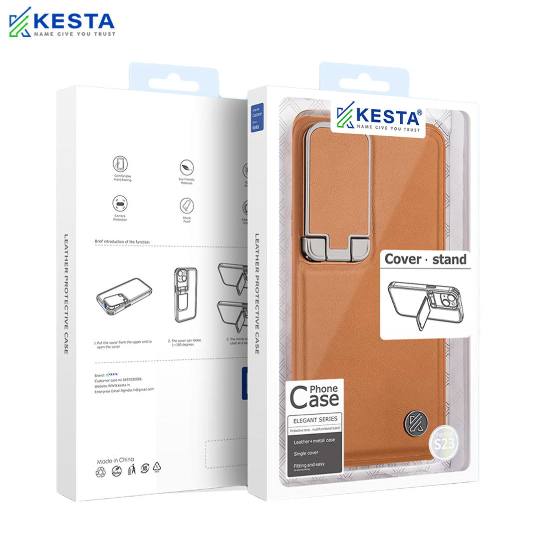 Samsung S22 Ultra Cover - Elegant Brown Leather Case (With Camera Protection)