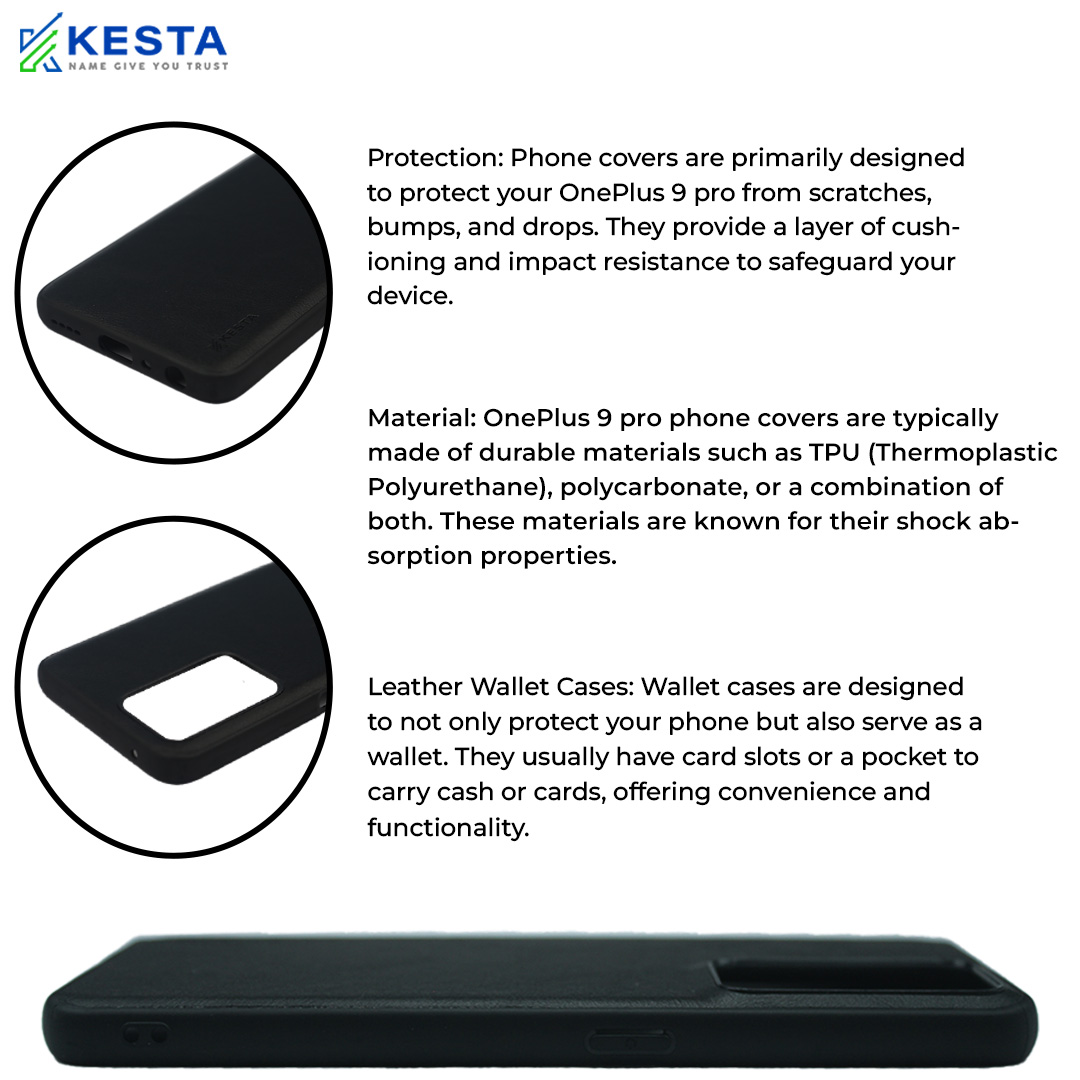 Oneplus 9 Pro Cover - Brave Black Leather Case (Waterproof & Dustproof)