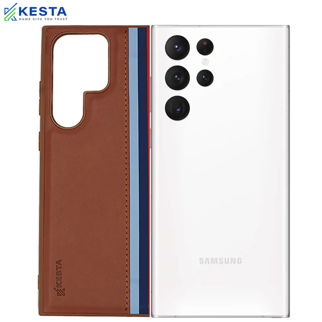 Samsung S23 Ultra Cover - Phantom Brown Leather Case (Shock Proof)