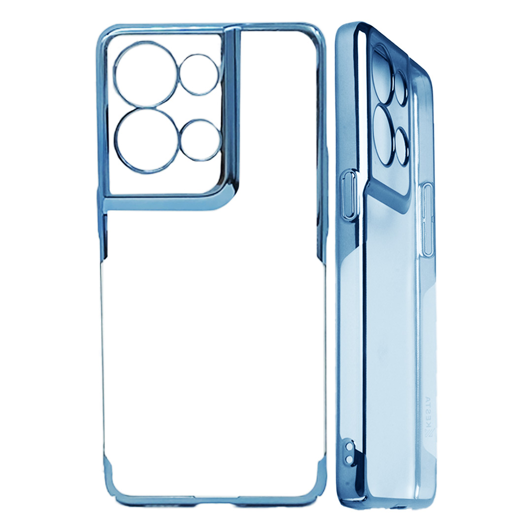 Oppo Reno 8 Pro Cover - Noble Blue Transparent Case (Anti Yellowing Protection)