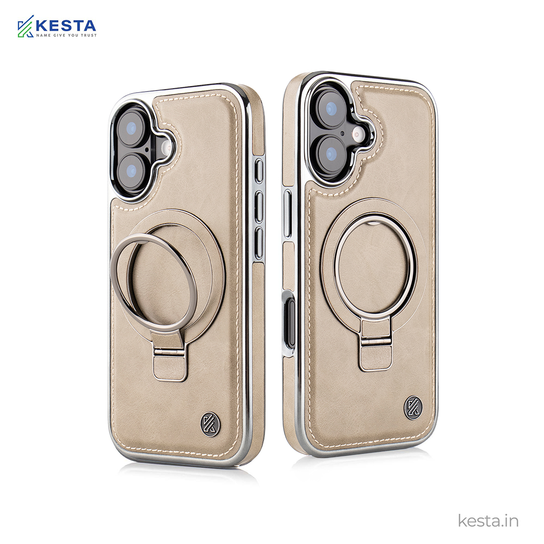 iPhone 17 Cover - Classy Elite Desert Leather Case (Built-In Magnetic Ring Holder)