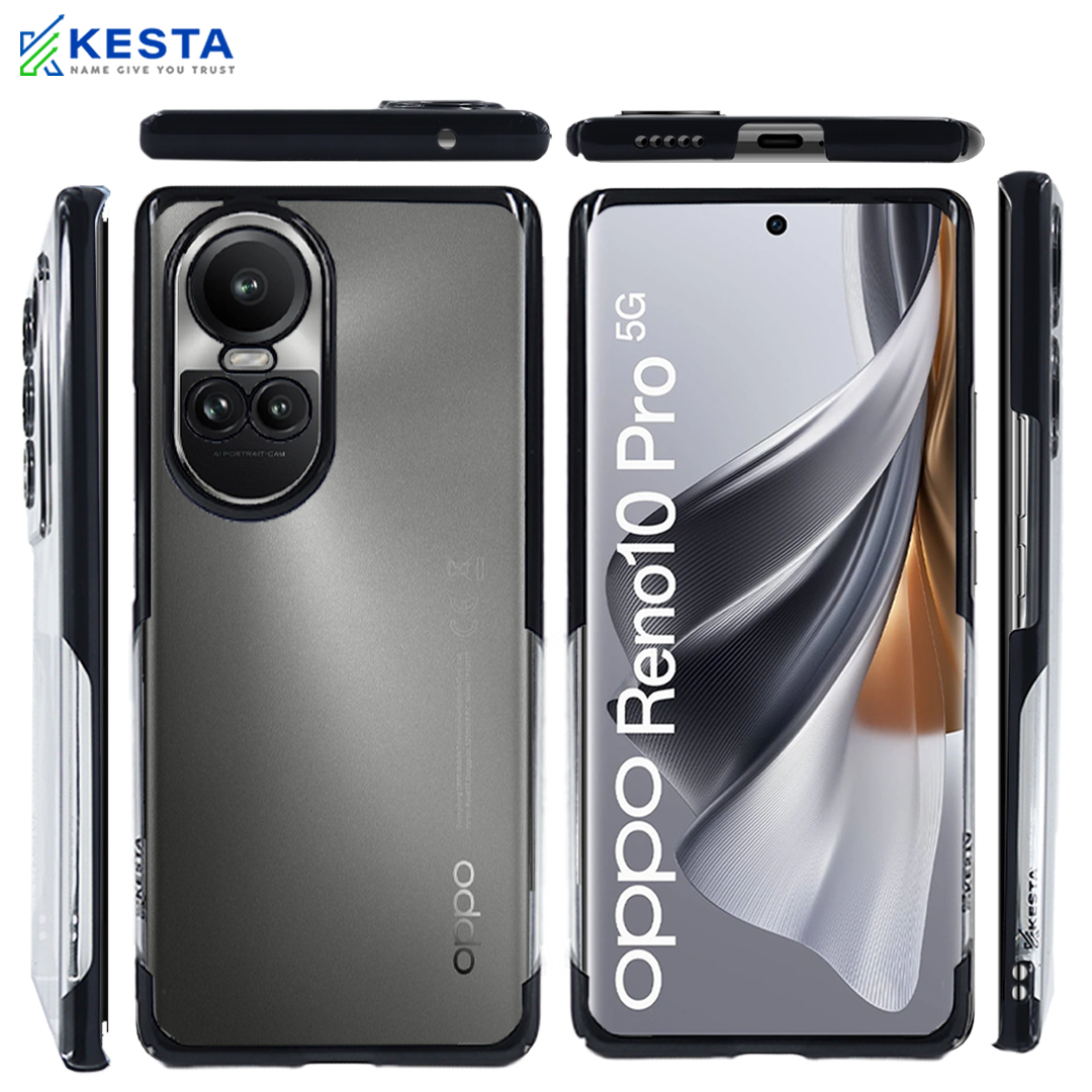 Oppo Reno 10 Pro Cover - Noble Black Transparent Case (Ultra Slim Protected)