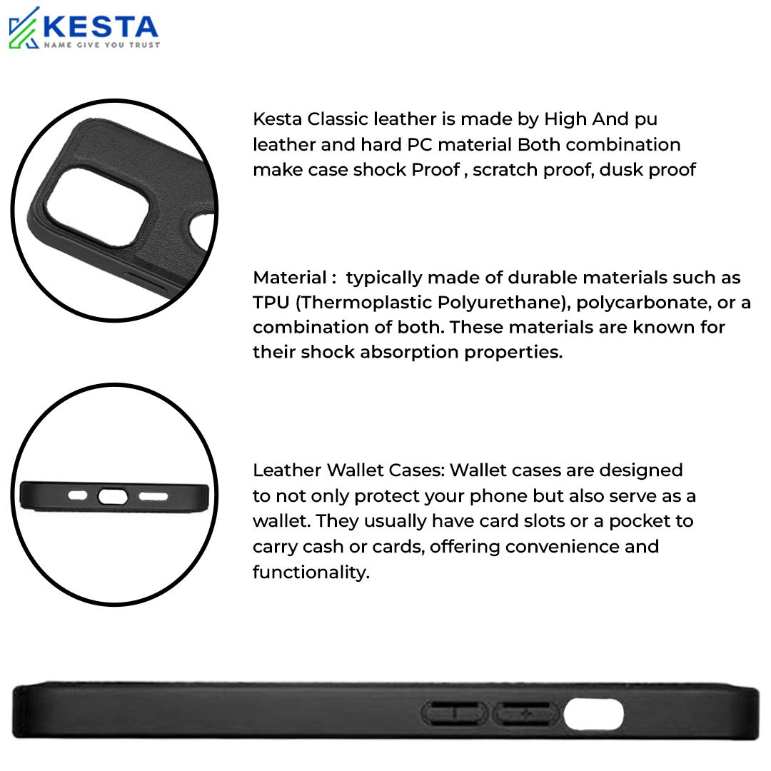 iPhone 13 Pro Max Cover - Classic Black Leather Case (Timeless Style)