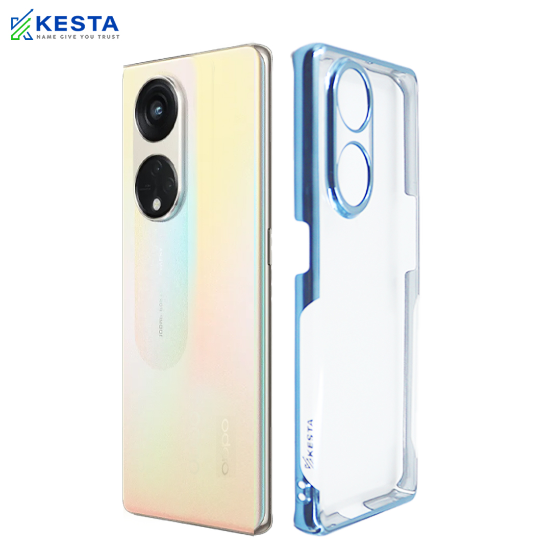 HAOYE Cover Per OPPO Reno8 T (Reno 8T) Trasparente + 2 Vetri Temperati – Custodia TPU Morbida Con Angoli Rinforzati (Rosa/Viola)