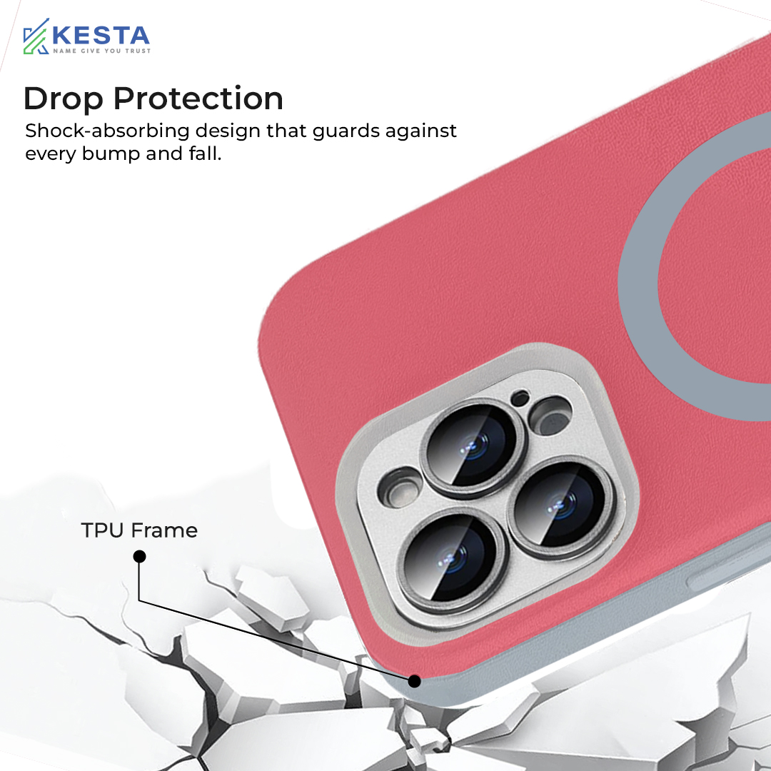 iPhone 15 Pro Max Cover - MagArmour Pink Hybrid Case (Grip + Gloss – Textured for Control, Smooth Style)