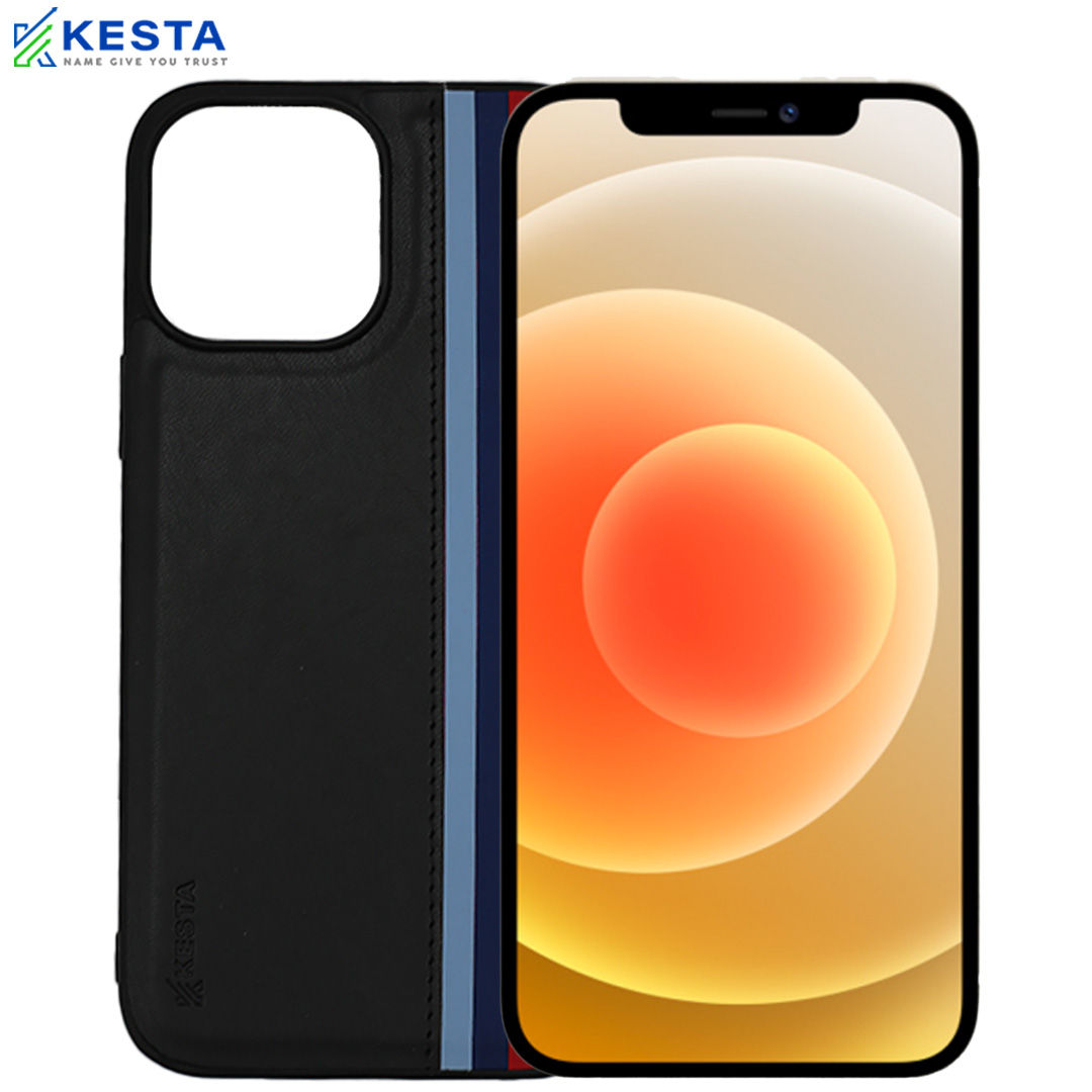 iPhone 14 Pro Cover - Phantom Black Leather Case (Shock Proof)