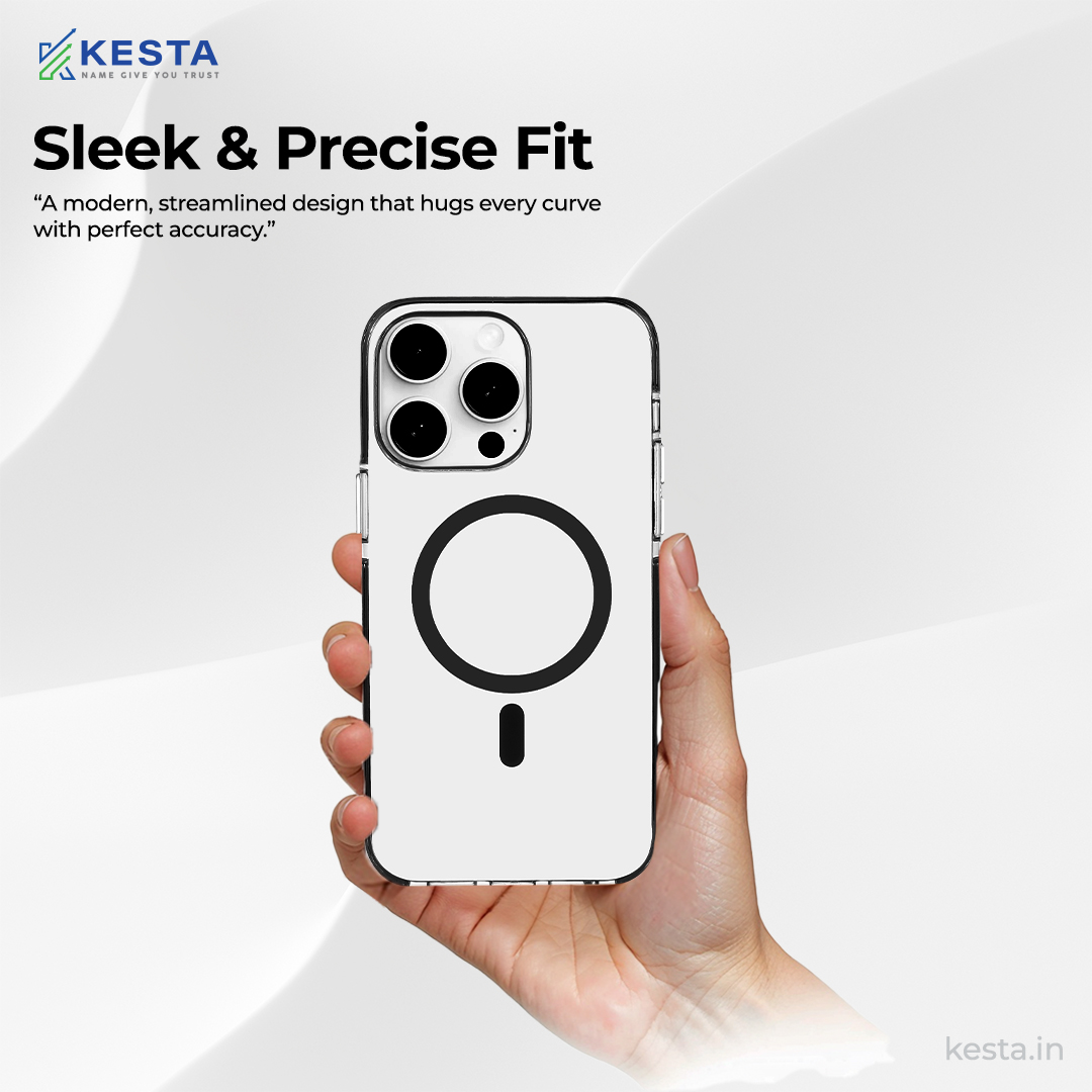 iPhone 16 Pro Cover - Ice Crystals Black Transparent Case (Military-Grade Drop Protection & Magsafe)