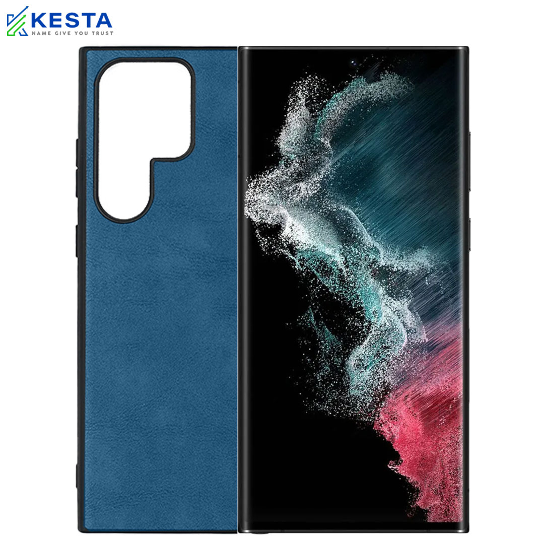 Samsung S23 Ultra Cover - Brave Blue Leather Case (Waterproof & Dustproof)