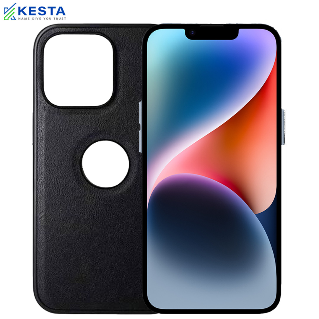 iPhone 13 Pro Max Cover - Classic Black Leather Case (Timeless Style)