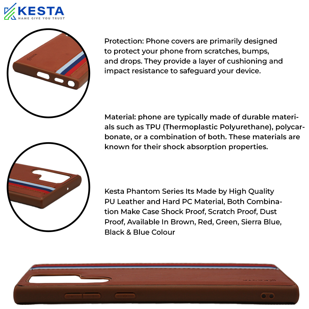 Samsung S23 Ultra Cover - Phantom Brown Leather Case (Shock Proof)