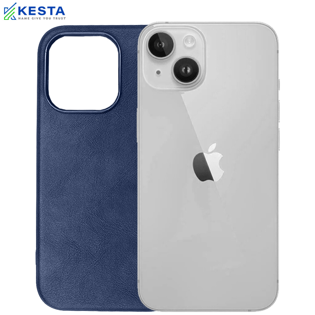 iPhone 14 Cover - Brave Blue Leather Case (Waterproof & Dustproof)