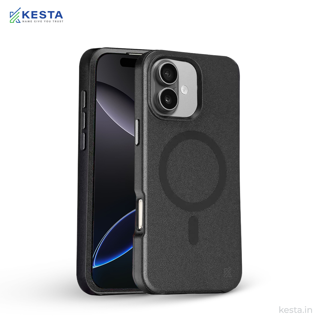 iPhone 16 Plus Cover - MagArmour Black Hybrid Case (Grip + Gloss – Textured for Control, Smooth Style)