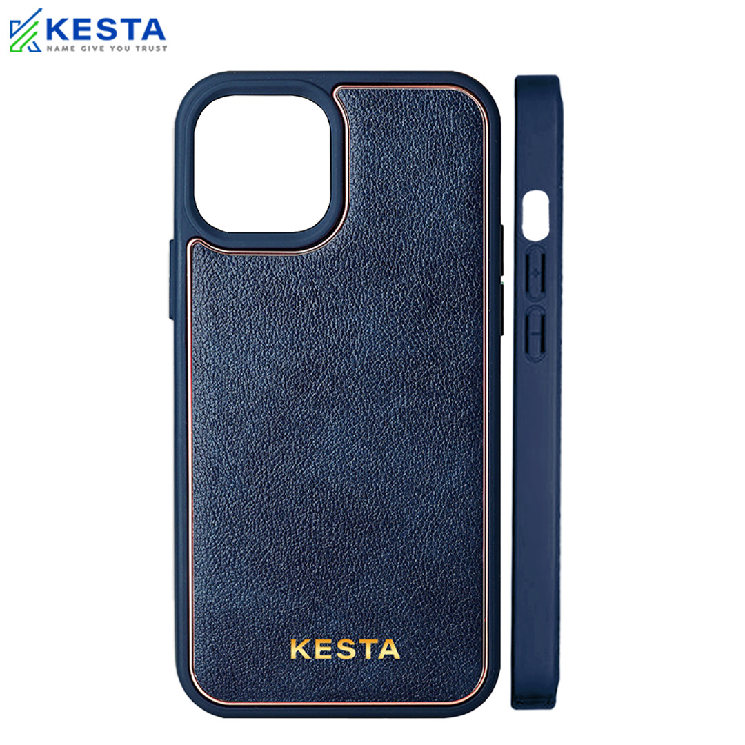 iPhone 13 Pro Max Cover - Chrome Blue Leather Case (Ultimate Protection)