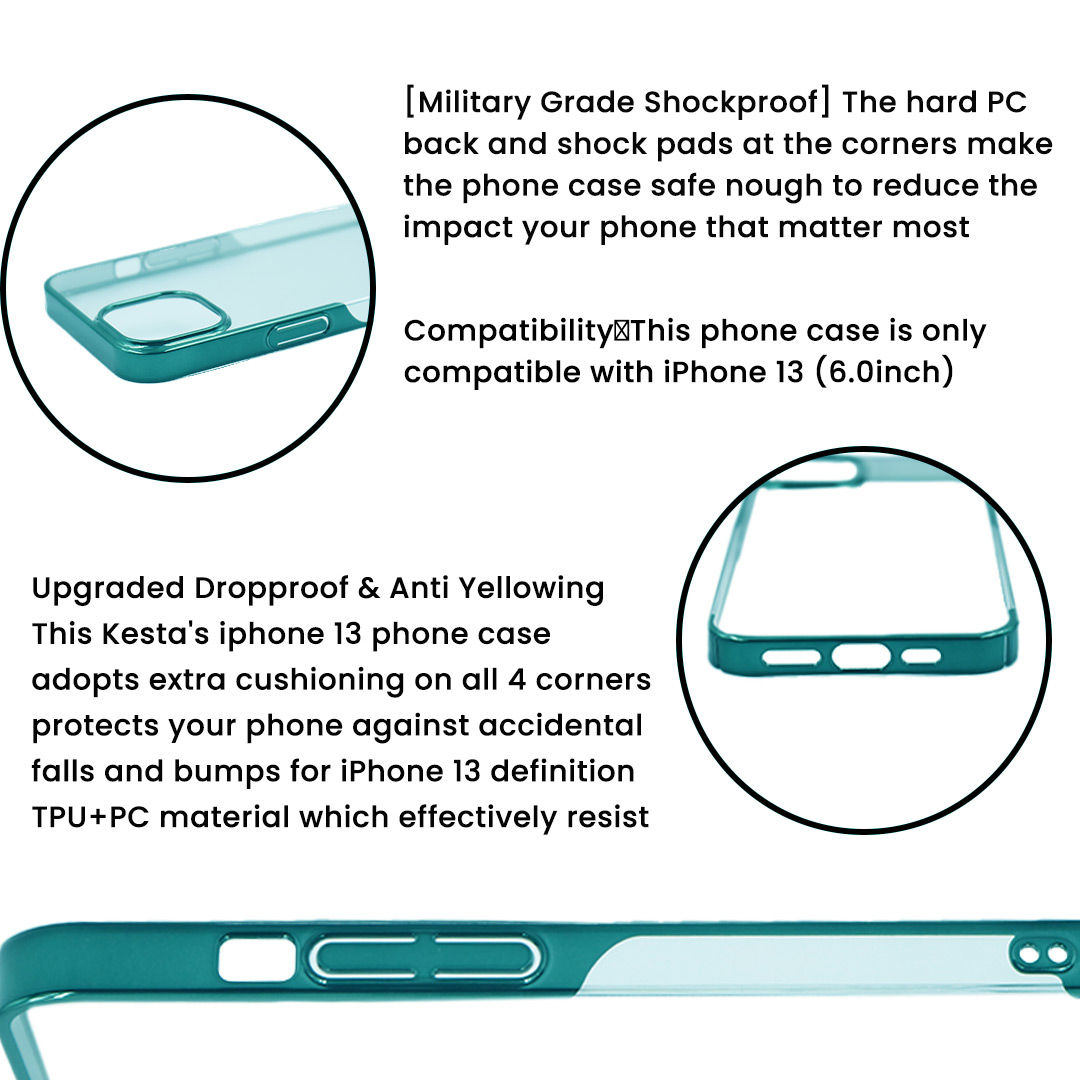 iPhone 13 Cover - Noble Green Transparent Case (Slim Clear Case)