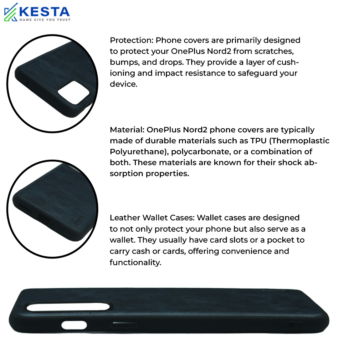 Oneplus Nord Cover - Brave Black Leather Case (Waterproof & Dustproof)