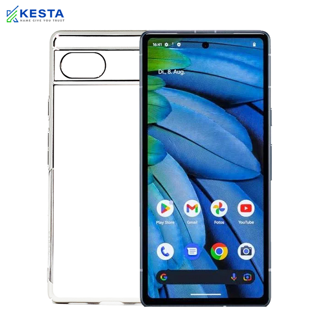 Google Pixel 7A Cover - Noble Silver Transparent Case (Eco-Friendly & Durable)