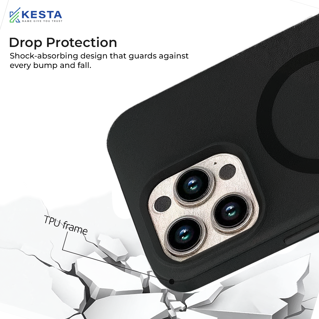 iPhone 16 Pro Max Cover - MagArmour Black Hybrid Case (Grip + Gloss – Textured for Control, Smooth Style)