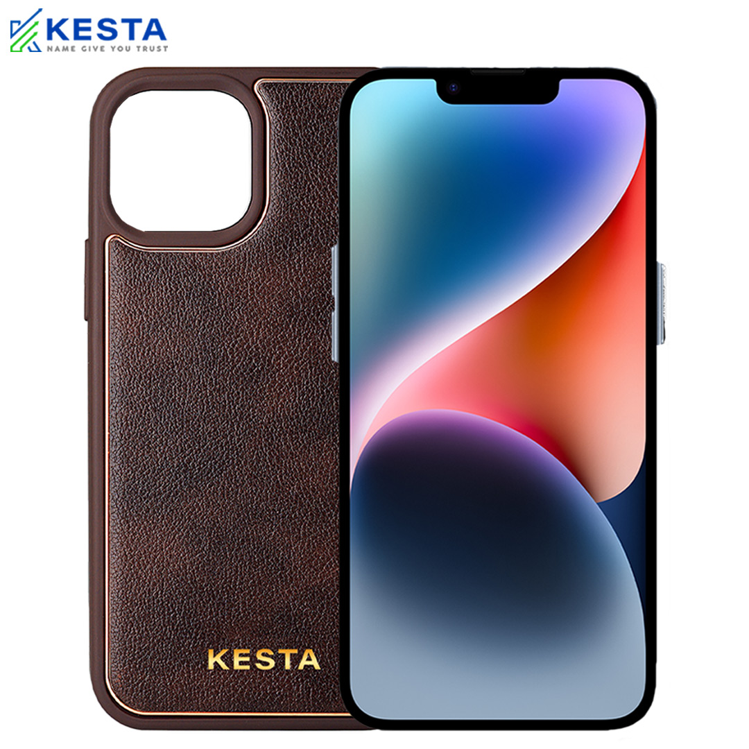 iPhone 14 Cover - Chrome Coffee Leather Case (Lightweight Design)