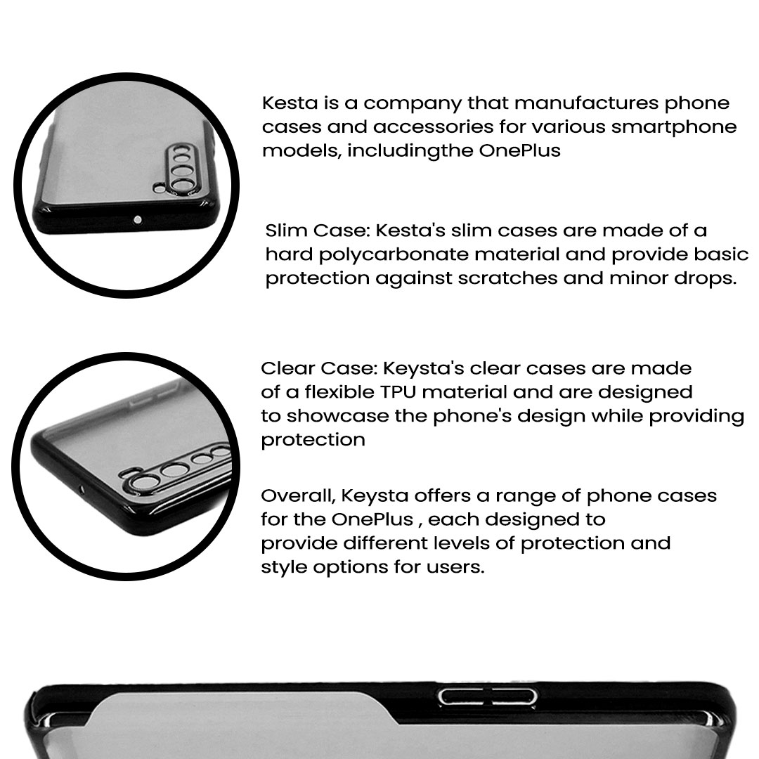 Oneplus Nord Cover - Noble Black Transparent Case (Anti Yellowing Protection)