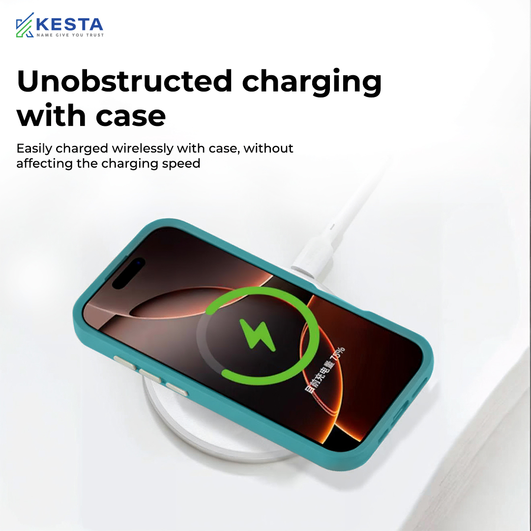 iPhone 16 Plus Cover - MagArmour Blue Hybrid Case (Grip + Gloss – Textured for Control, Smooth Style)