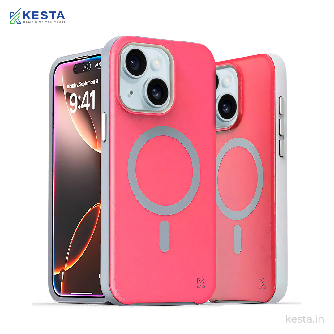 iPhone 15 Plus Cover - MagArmour Pink Hybrid Case (Grip + Gloss – Textured for Control, Smooth Style)