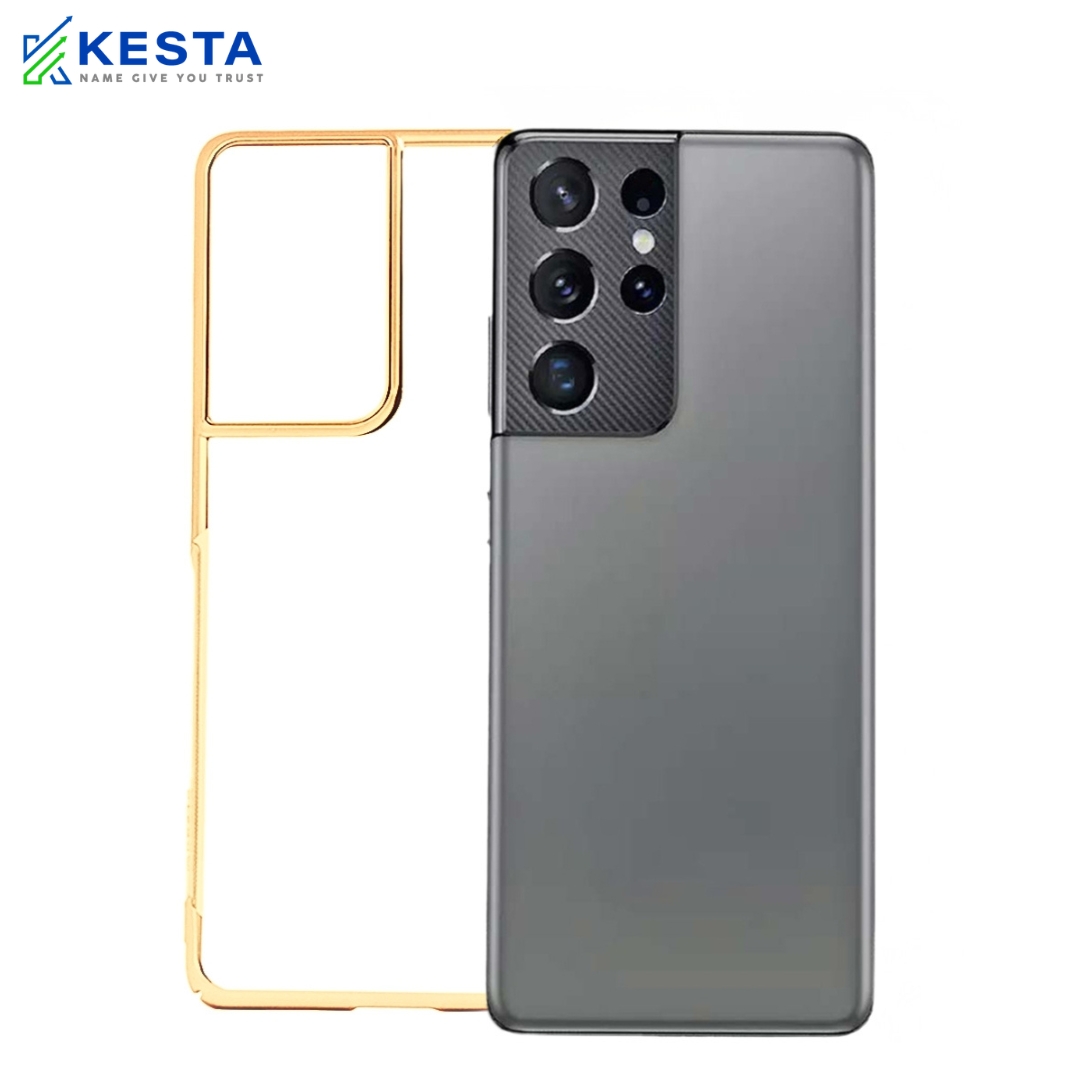Samsung S21 Ultra Cover - Noble Gold Transparent Case (Anti Yellowing Protection)