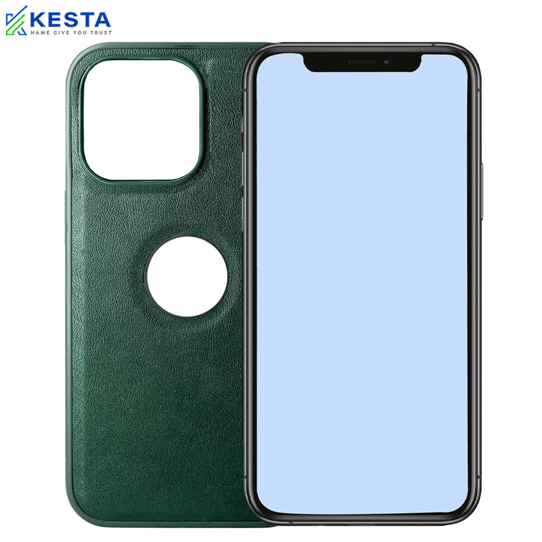 iPhone 11 Pro Cover - Classic Green Leather Case (Drop Protection)