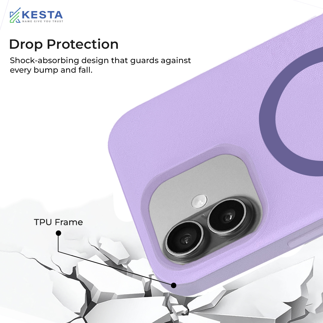 iPhone 16 Cover - MagArmour Purple Hybrid Case (Grip + Gloss – Textured for Control, Smooth Style)