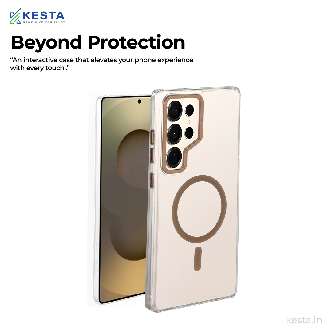 Samsung S25 Ultra Cover - Crystal Armour Gold Transparent Case (Scratch and Smudge Resistant & Wireless Charging Ready)