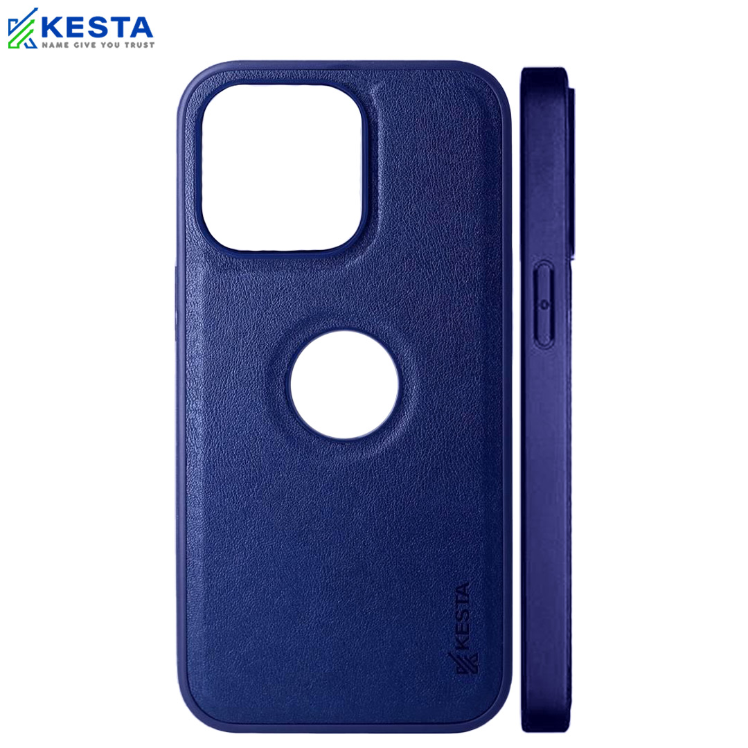 iPhone 13 Pro Max Cover - Classic Blue Leather Case (Timeless Style)