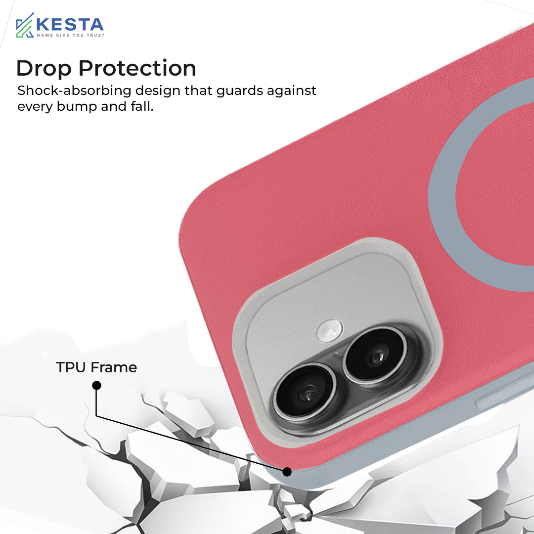 iPhone 16 Plus Cover - MagArmour Pink Hybrid Case (Grip + Gloss – Textured for Control, Smooth Style)