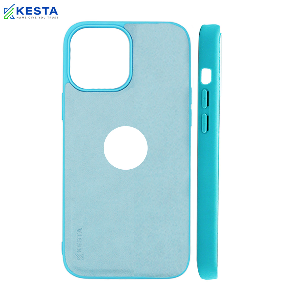 iPhone 14 Cover - Classic Sierra Blue Leather Case (Advanced Drop Protection)